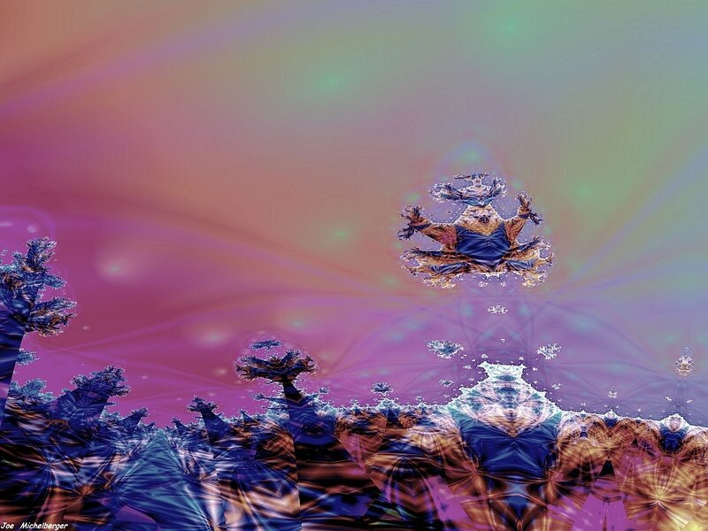 Fractal landscape with vibrant colors