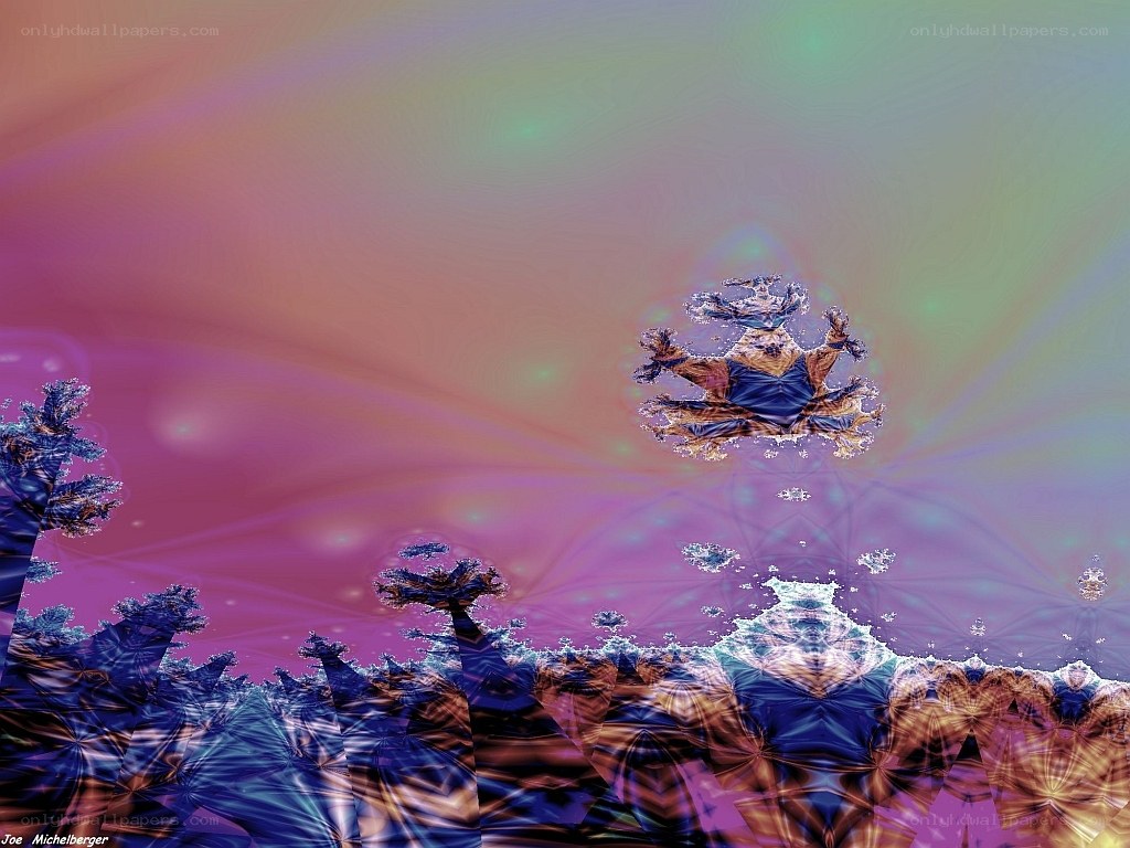 Fractal landscape with vibrant colors