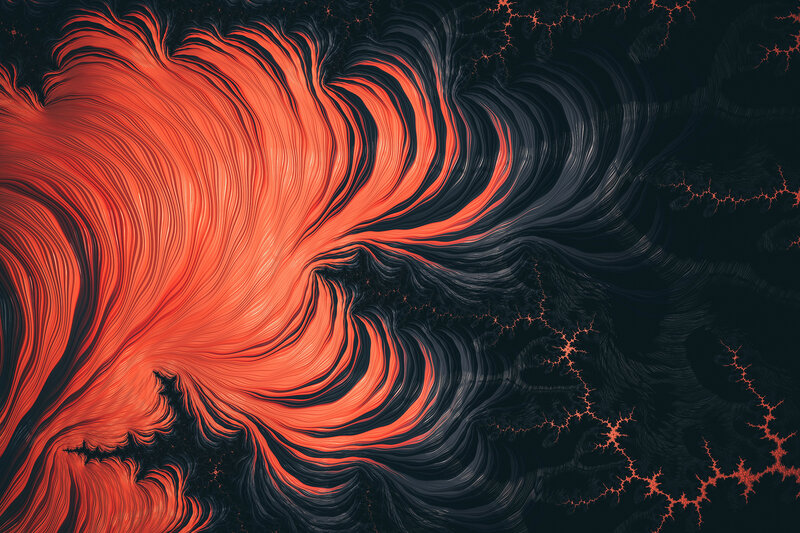 Fractal Lava Flow — Red, Dramatic
