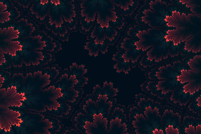 Fractal Leaf Pattern — Black, Mysterious