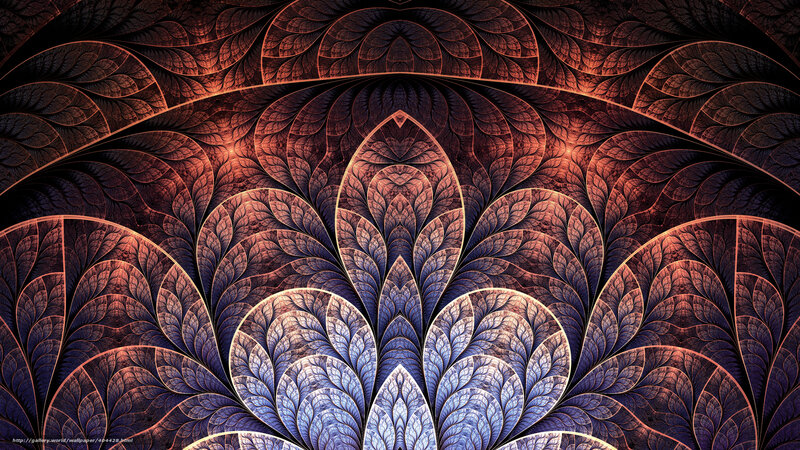 Fractal Leaf Pattern — Blue, Dramatic