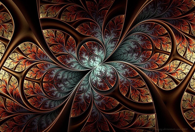 Fractal Leaf Pattern — Brown, Intricate