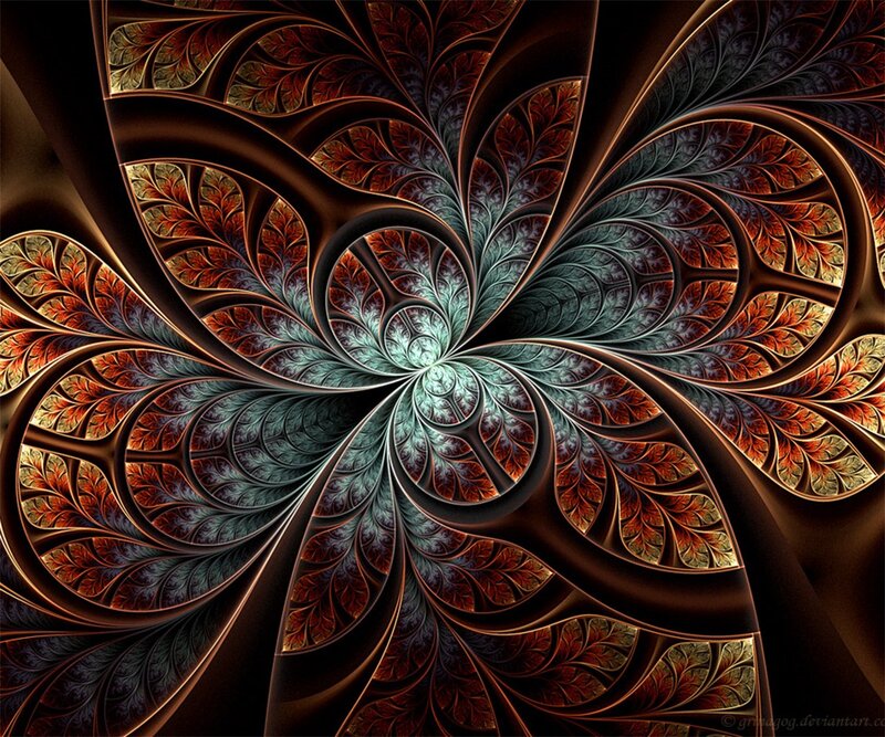 Fractal Leaf Pattern — Brown