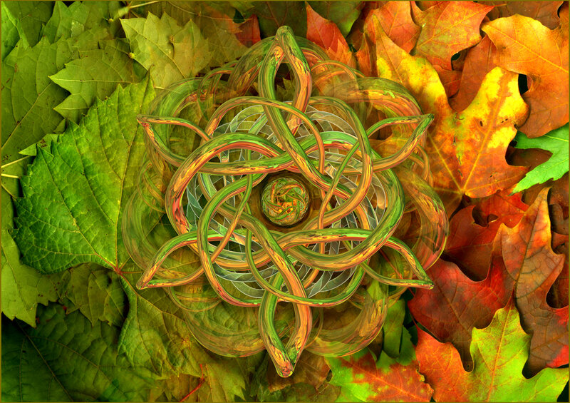 Fractal Leaf Pattern — Green, Calm