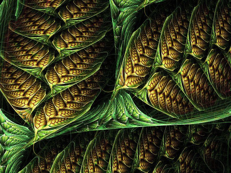 Fractal Leaf Pattern — Green