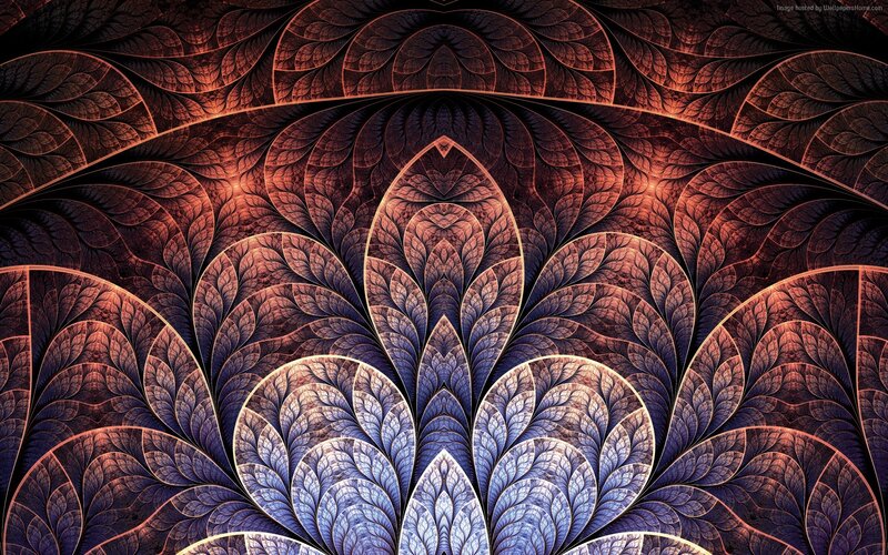 Fractal Leaf Pattern — Purple, Dramatic