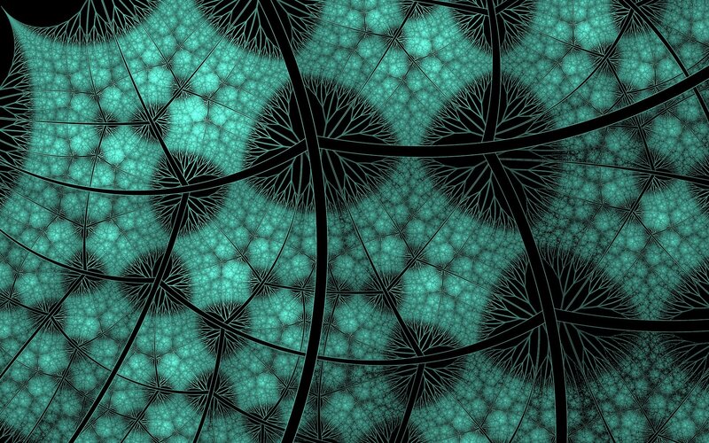 Fractal Leaf Pattern — Teal