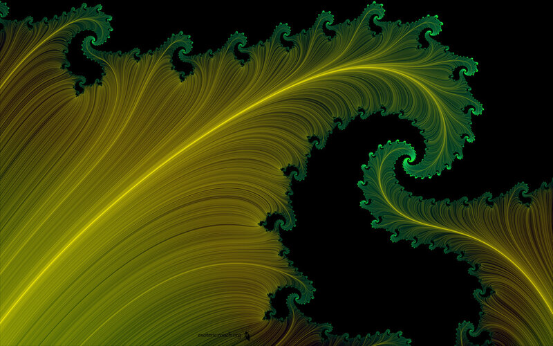 Fractal Leaf Pattern — Yellow, Dramatic