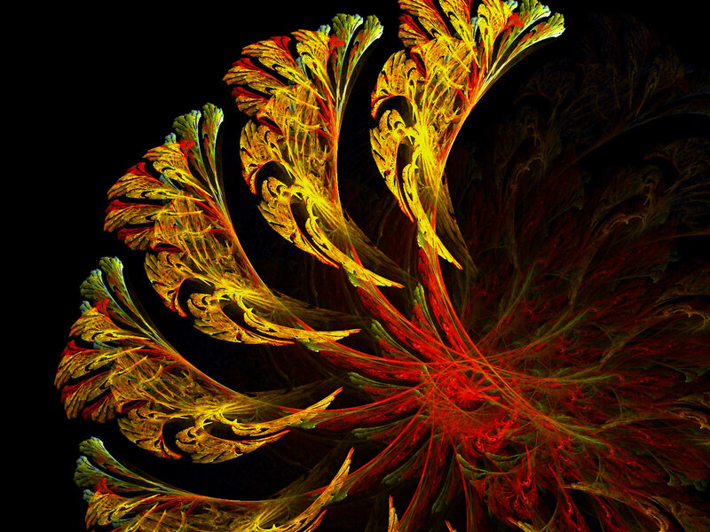 Fractal Leaf Pattern — Yellow