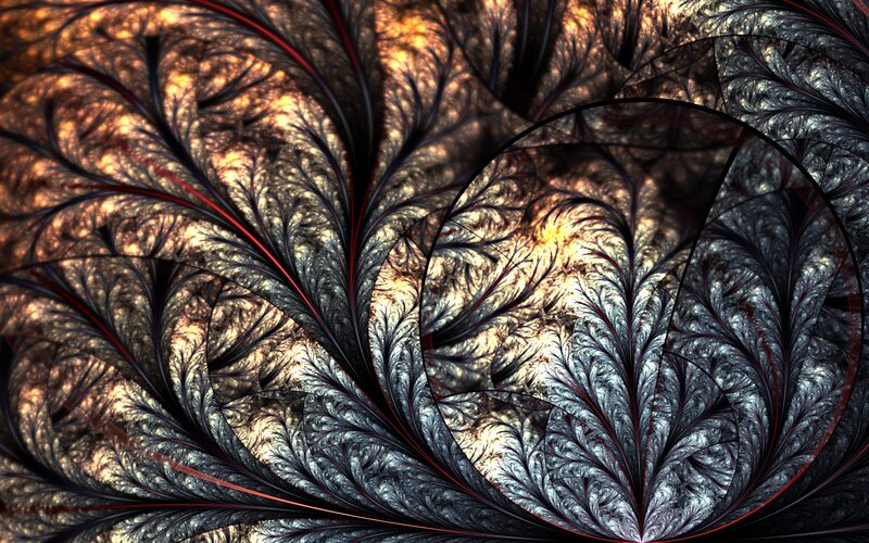 Fractal Leaf Patterns — Black