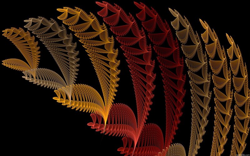 Fractal Leaf Patterns — Red