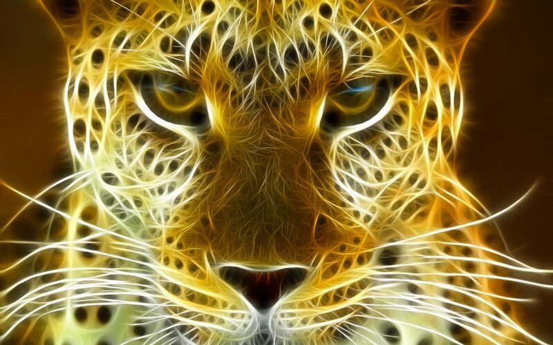 fractal leopard face art