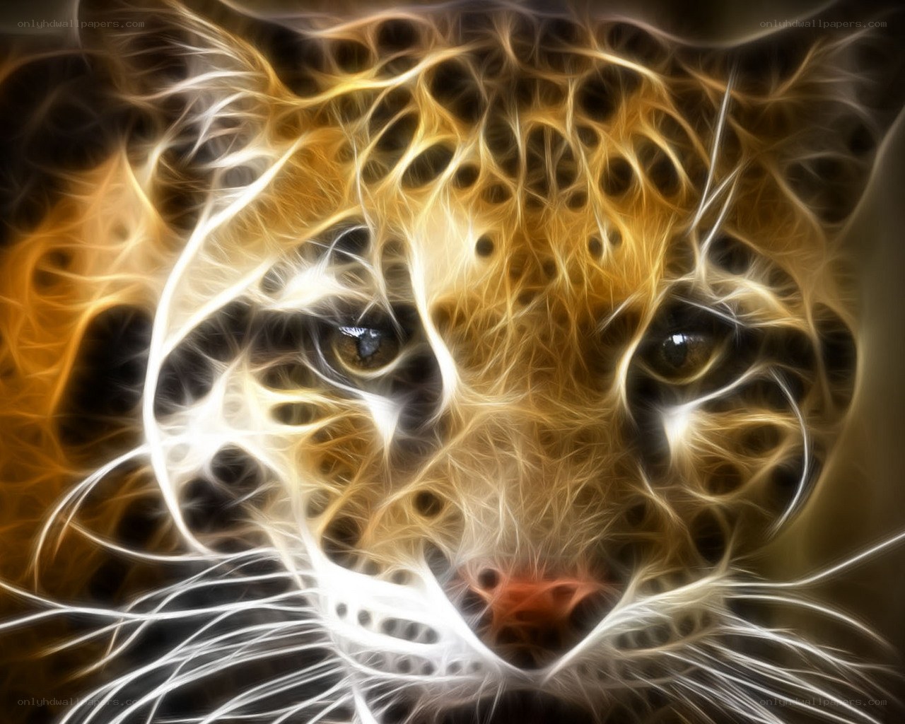 Fractal leopard face art