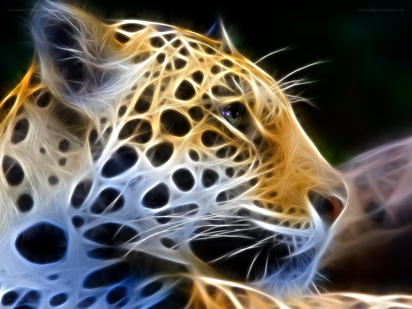 Fractal leopard head art