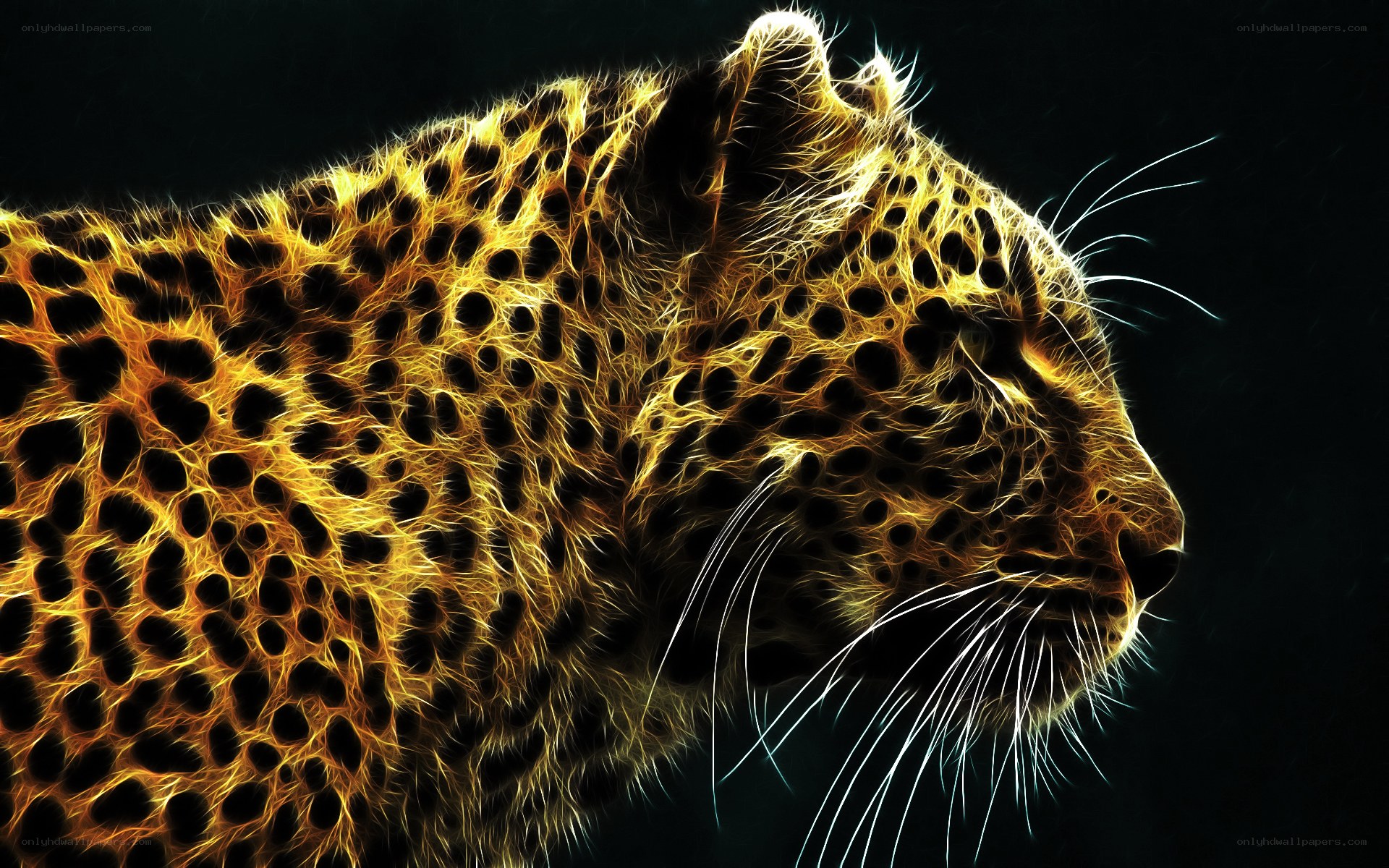 fractal leopard portrait
