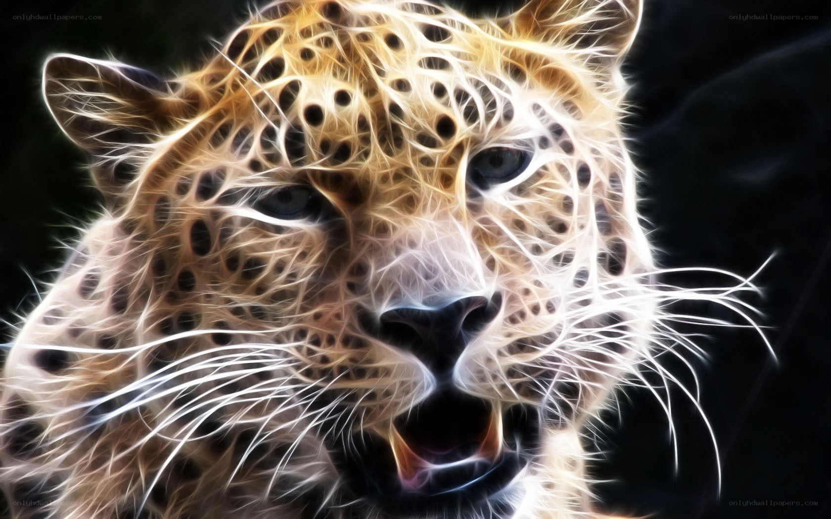 fractal leopard portrait