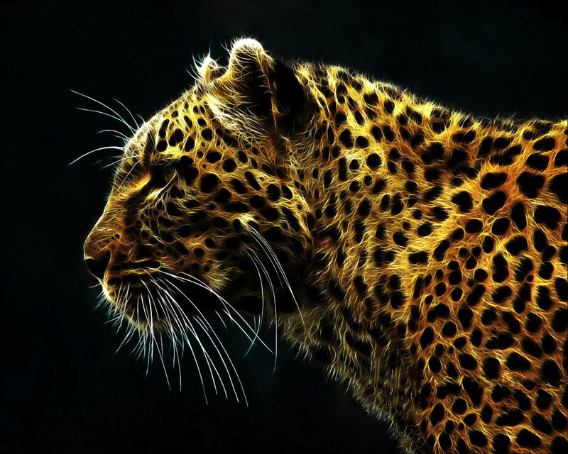 fractal leopard portrait