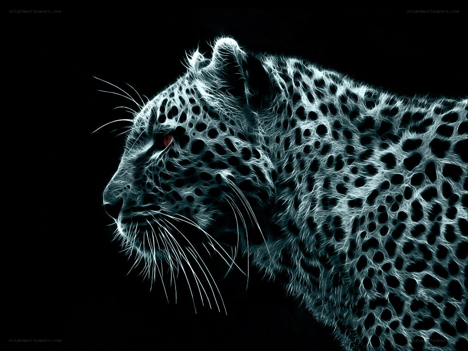 fractal leopard portrait