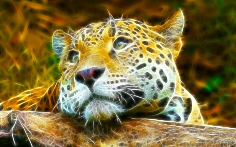 fractal leopard portrait