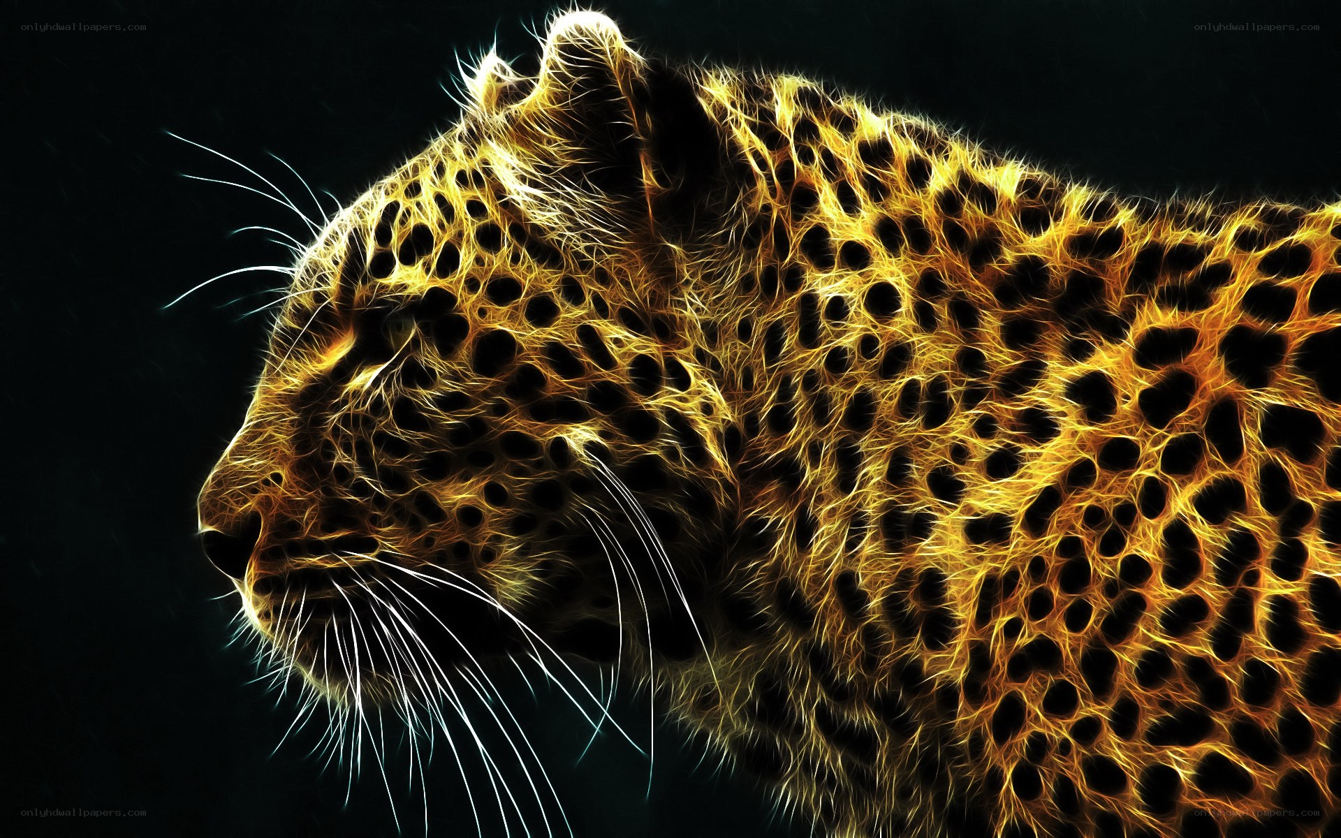 fractal leopard portrait