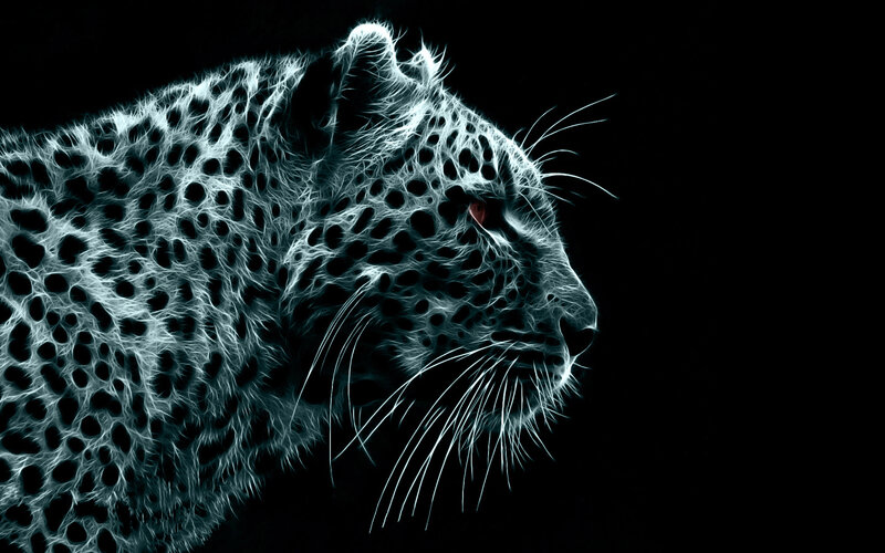 fractal leopard portrait