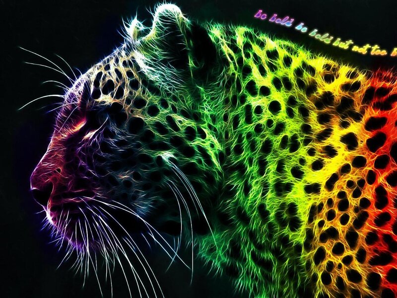 fractal leopard with rainbow colors