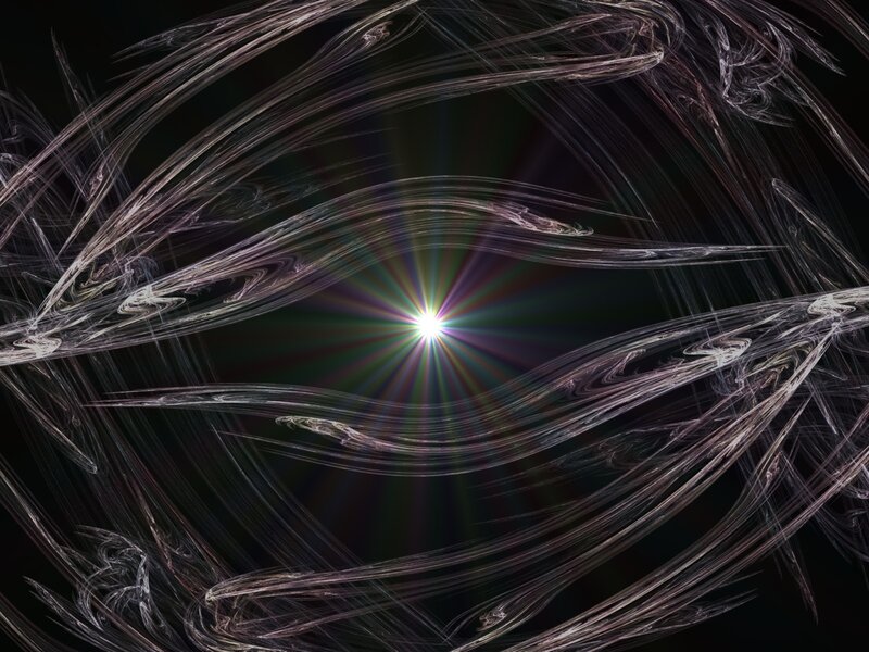 Fractal Light Burst — Black, Dramatic, Abstract
