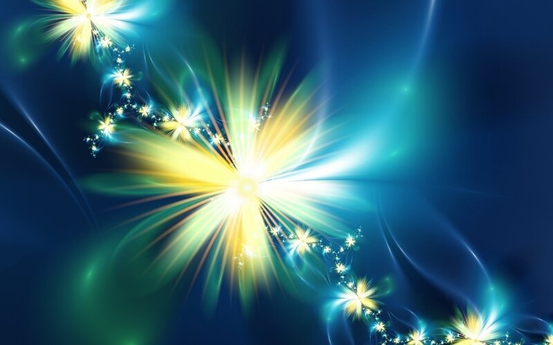 Fractal Light Burst — Blue, Energetic