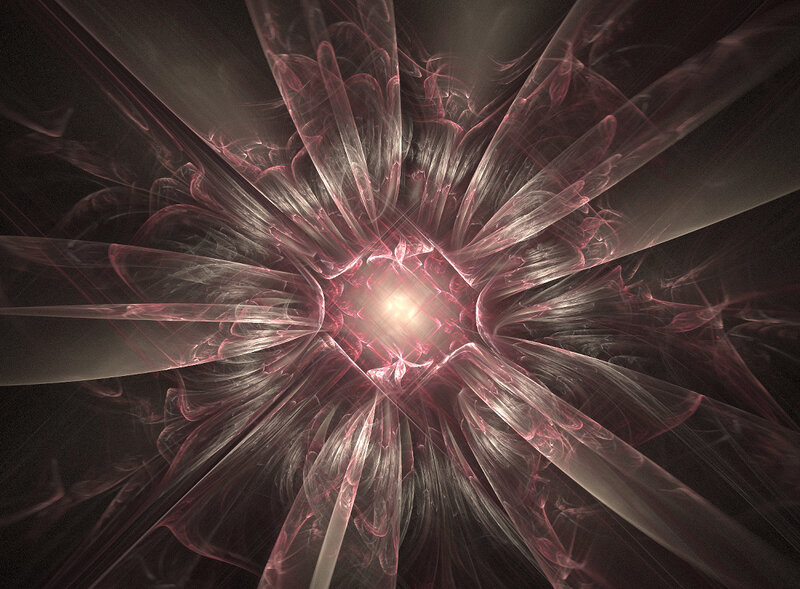 Fractal Light Burst — Red, Dramatic, Abstract