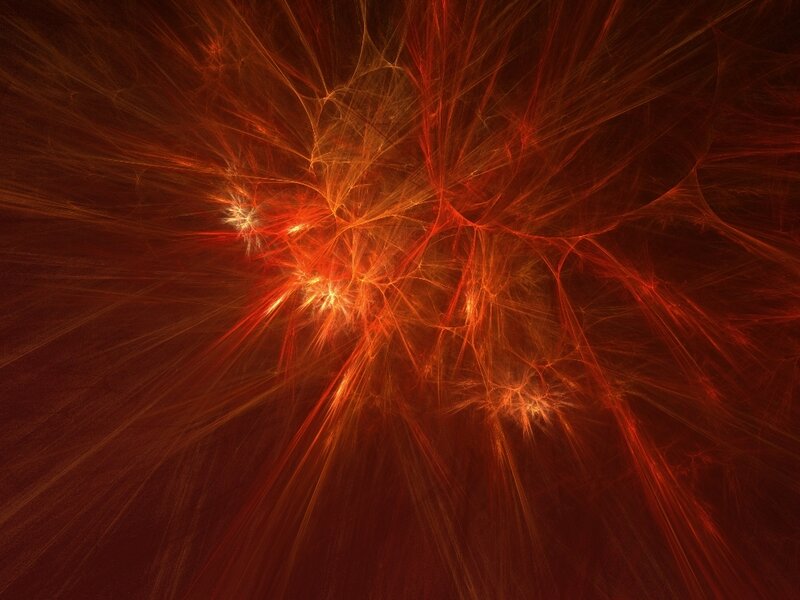 Fractal Light Burst — Red, Intense