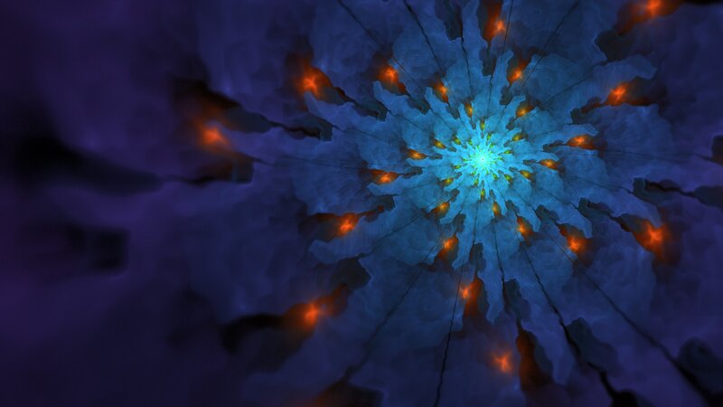Fractal Light Explosion — Blue, Dramatic