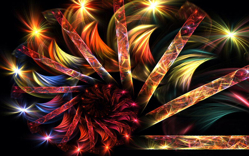 Fractal Light Explosion — Red