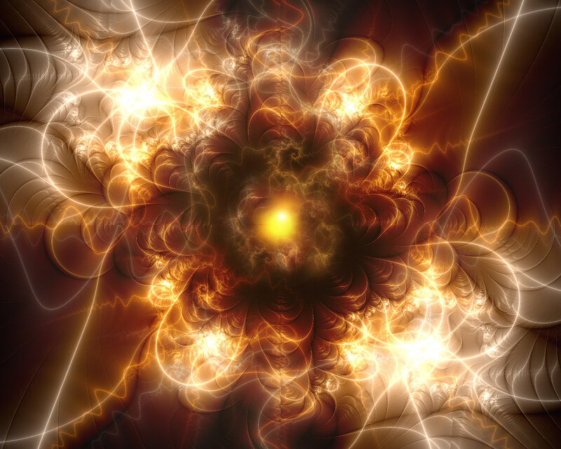 Fractal Light Explosion — Yellow