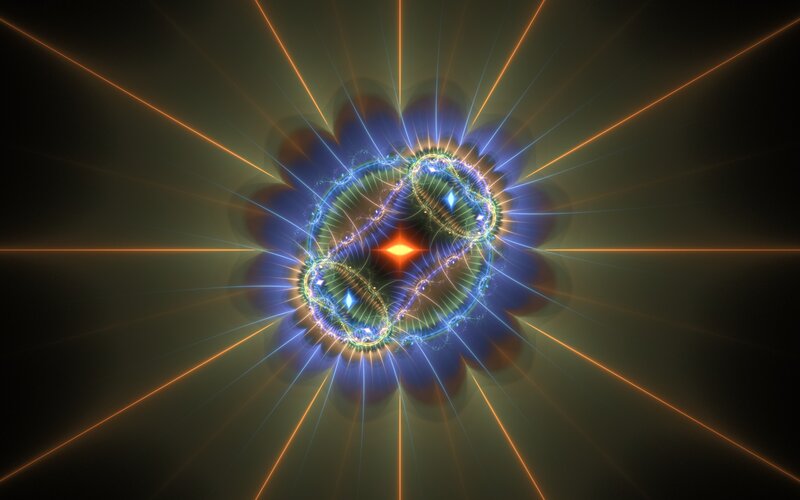 Fractal Light Pattern — Black, Dramatic, Digital Art