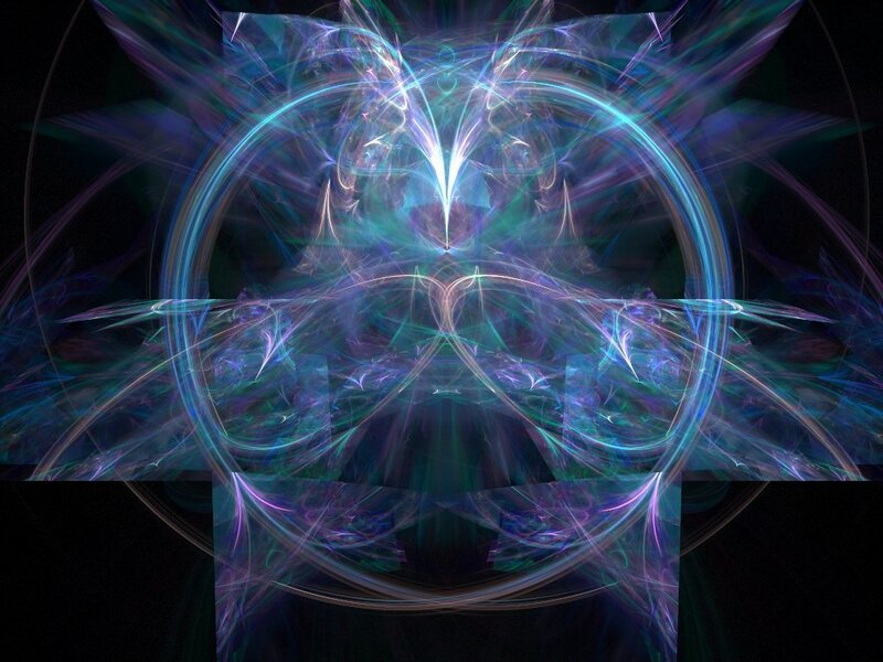 Fractal Light Pattern — Blue, Ethereal