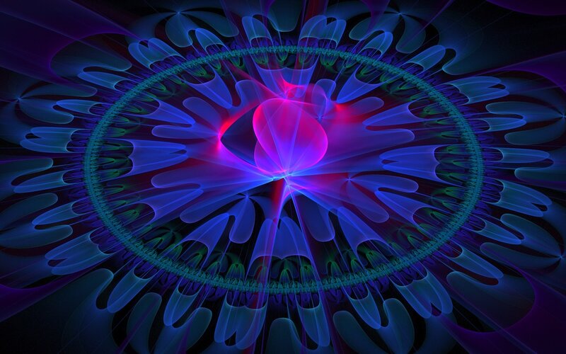 Fractal Light Pattern — Blue, Hypnotic