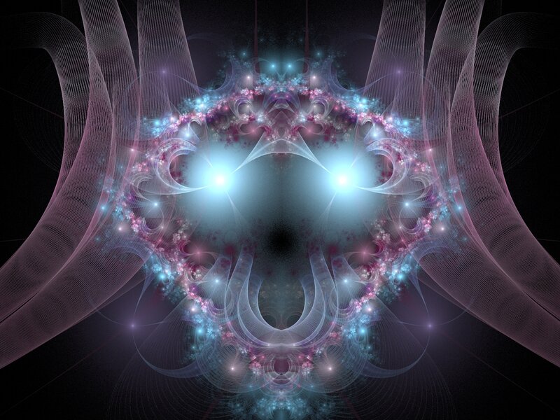 Fractal Light Pattern — Blue, Mystical