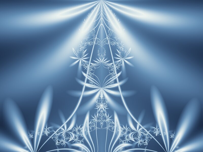 Fractal Light Pattern — Blue, Serene