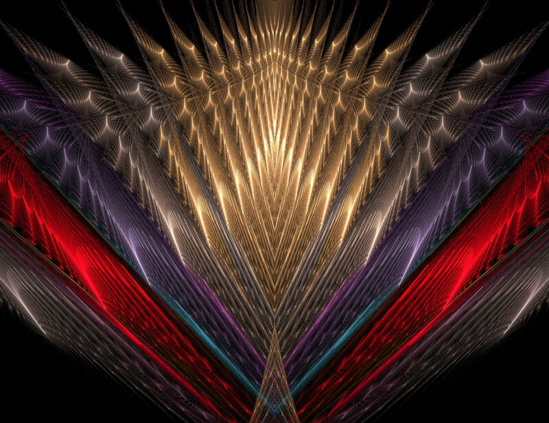 Fractal Light Pattern — Gold