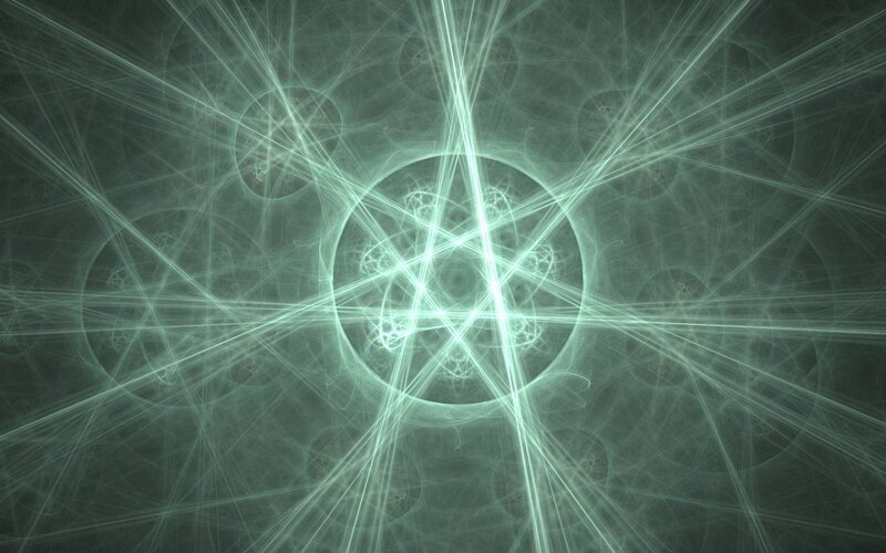 Fractal Light Pattern — Green, Ethereal