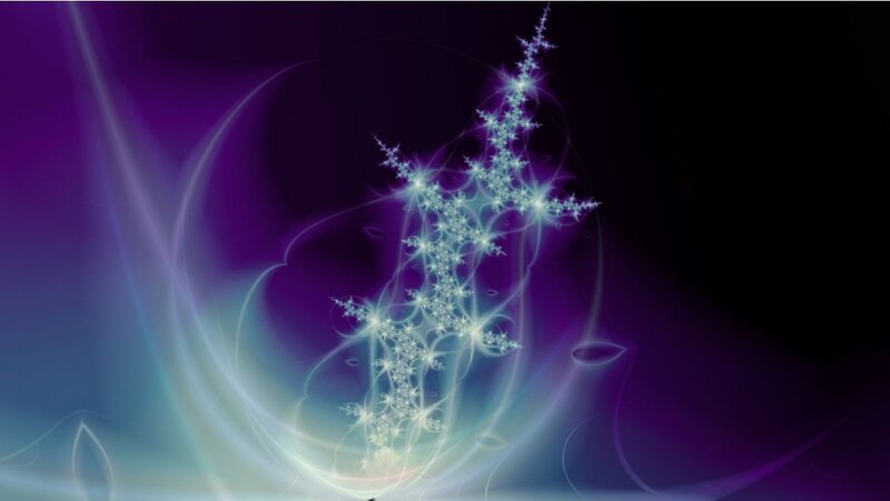 Fractal Light Pattern — Purple, Ethereal, Digital Art