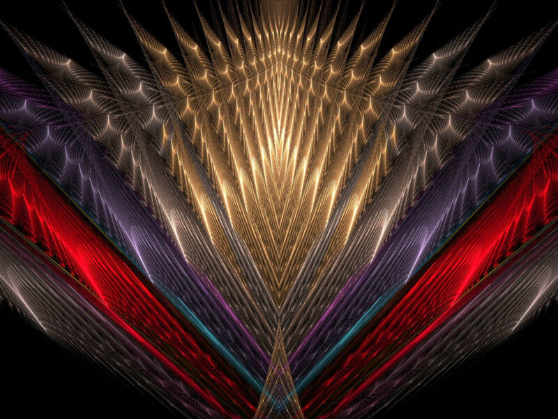 Fractal Light Pattern — Red, Dramatic, Abstract