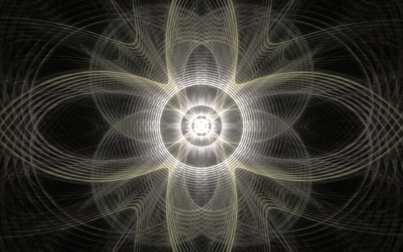 Fractal Light Pattern — White, Hypnotic