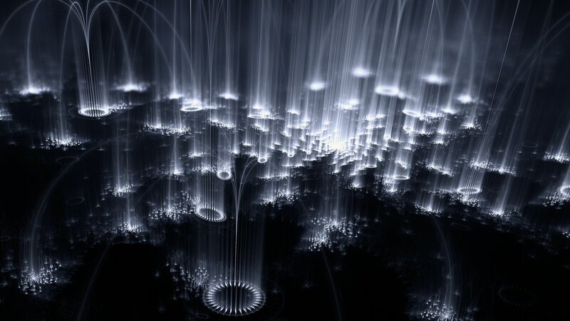 Fractal Light Patterns — Black, Abstract