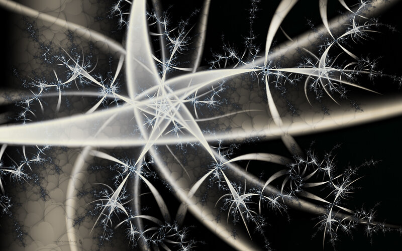 Fractal Light Patterns — Black, Dramatic, Abstract