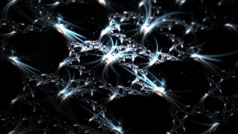 Fractal Light Patterns — Black, Dramatic, Night, Digital Art