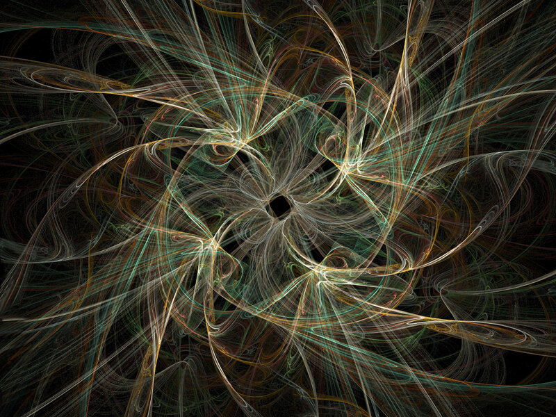 Fractal Light Patterns — Black, Dynamic, Abstract, Lines
