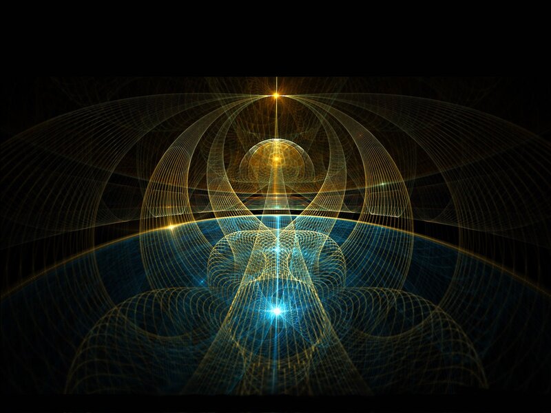 Fractal Light Patterns — Blue, Dramatic, Digital Art