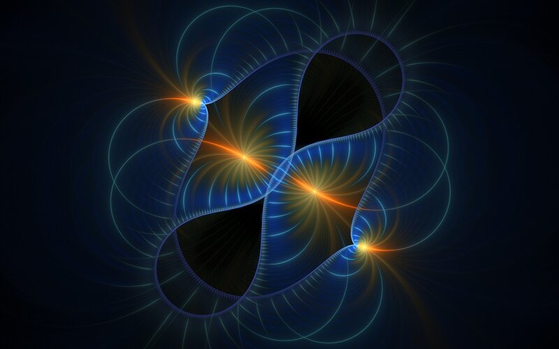 Fractal Light Patterns — Blue, Dramatic