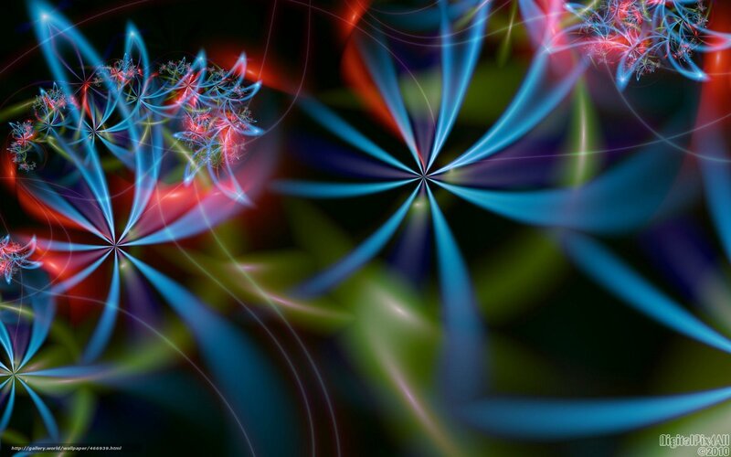 Fractal Light Patterns — Blue, Energetic